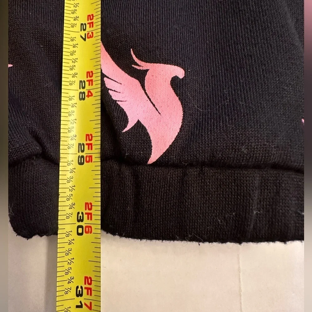 Illenium Sweatpants Joggers Size XL Black Pink Logos Drawstring Cotton 30 Inseam